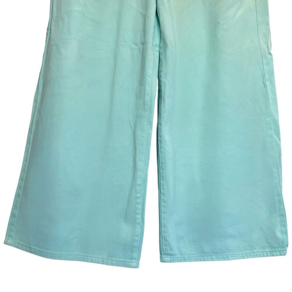 Mint Blue High Rise Distressed Wide Leg Jeans NWT | American Bazi - Picture 12 of 16